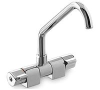 DOMETIC AC 537 Rubinetto Cromato - Miscelatore in Ottone per Camper, Caravan e Barca - Installazione a 1 Foro, Acqua Calda/Fredda Separata