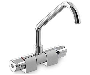 DOMETIC AC 537 Rubinetto Cromato - Miscelatore in Ottone per Camper, Caravan e Barca - Installazione a 1 Foro, Acqua Calda/Fredda Separata