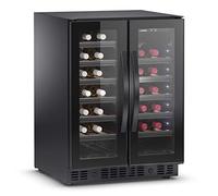 DOMETIC E40FGD - Frigorifero per vino a due zone di temperatura e doppia porta in vetro per 40 bottiglie, colore: Nero
