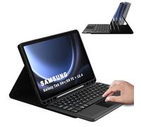 DOMEUN Custodia universale per tastiera Samsung Galaxy Tab S9 FE+/S9+ Plus 12,4" 2023 Tablet - Multi-Touch Trackpad + S Pen Holder + Cover posteriore in silicone + Tastiera wireless staccabile Folio