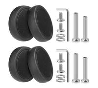 Domiella 4 ruote di ricambio per bagagli, ruote girevoli, kit di riparazione per valigie in gomma resistente all'usura, nero, OD 50mm, A52-50 mm