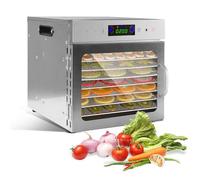 Domigard Essiccatore Alimentare Acciaio Inox con 8 Vassoi, 400W Essiccatore di Frutta e Verdura Con Display LCD, 35-90°C Temperatura Regolabile,Timer 24H, Vassoi Lavabili in Lavastoviglie
