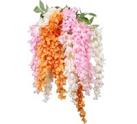 Domigard Fiori artificiali, come veri, resistenti alle intemperie, in plastica UV, per esterni, per casa, ufficio, matrimonio, fidanzamento, decorazione da tavolo (arancione)