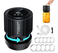 Domigard Macchina Sottovuoto Alimenti Barattolo di Vetro, Elctrtici Mason Jar Vacuum Sealer,10 Coperchi Inclusi, adatto Sigillare Alimenti in Vasetti (Nero)