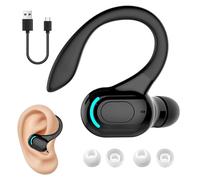Domikit - Cuffie Bluetooth con microfono, senza fili, con archetto a 360°, durata della batteria, 20 ore, vivavoce, per iPhone Android Pc, per cellulare, ricarica rapida 1,5 ore