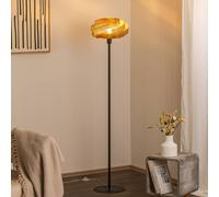 Domiluce Lampada da terra Vento, nero/oro, metallo, Ø 40 cm, E27 Domiluce