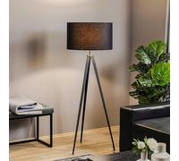 Domiluce Piantana Tago, treppiede, paralume nero/oro Domiluce