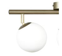 Domiluce Plafoniera Drum, color caffè, a 3 luci, vetro, lunghezza 46 cm Domiluce