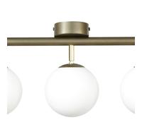 Domiluce Plafoniera Drum, color caffè, vetro, lunghezza 80 cm, a 5 luci, G9 Domiluce