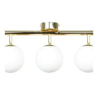 Domiluce Plafoniera Drum, color oro, vetro, lunghezza 80 cm, a 5 luci Domiluce