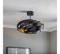 Domiluce Plafoniera Vento, nera, Ø 50 cm, metallo, E27 Domiluce