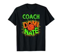 Dominate Coach Basket Art Retro Astratto Energia Maglietta