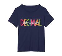 Dominatore Decimale Donne Uomini Insegnante di Matematica Maglietta, Donna Plus-Size, Navy, 2X