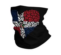 Dominican Flag And Roses Heart Antivento Headwrap Sportiva Sciarpa A Tubo Ghetta per Escursionismo Donna Bambini