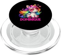 Dominique, unicorno colorato con nome personalizzato, per donne e ragazze PopSockets PopGrip per MagSafe