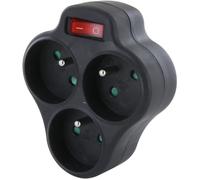 Domino 3x16A - CHACON - Triangolo con interruttore - Nero