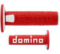 Domino Manopole Cross A360 Tommaselli per Moto Scooter Enduro Motard Rosso Bianco