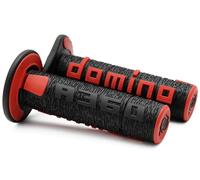 A360 COPPIA MANOPOLE OFFROAD ROSSO / BIANCO DOMINO DIAMETRO 22-26 UNIVERSALI