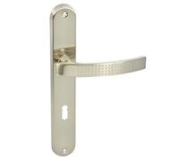 domino ALMA ECO M9 - Maniglia per porta a forma di L, 72 pezzi, per porta di stanza, ufficio, cantina e porta interna, a forma di L, in alluminio e nichel