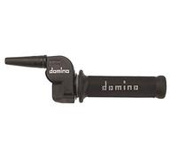 Domino comando gas rapido trial con manopola bicolore NeroGrigiaMateriale: Alluminio Nero. Mono Cavo Rapidità: 3,7 °mm Corsa Max: 44 mm