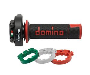 Domino Controllo Gas Corsa Breve XM2 con Manopole A450 - nero/rosso, bianco