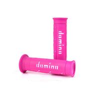 MANOPOLE DOMINO A250 MOTO SCOOTER STRADALI Fucsia Bianco ON ROAD RACING Forate