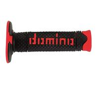 Domino COPPIA MANOPOLE IN GOMMA BICOLORE NERO/ROSSO DSH (DOMINO SOFT HAND) PER MOTO OFF ROAD CROSS/ENDURO Lunghezza: 120 mm Accessori: 97.5595.04-00