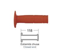 Domino - Coppia manopole rosse cross-enduro 118mm