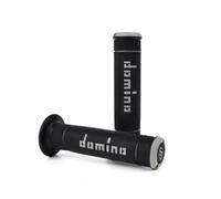 Coppia manopole Domino foro chiuso nere/grigie