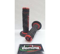 DOMINO COPPIA MANOPOLE UNIVERSALI NERO ROSSO OFF ROAD HONDA CR CRM CRF GRIPS