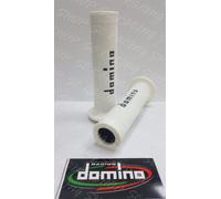 DOMINO COPPIA MANOPOLE UNIVERSALI RACING BIANCO-NERO GRIP PIAGGIO VESPA ZIP NRG