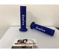 DOMINO COPPIA MANOPOLE UNIVERSALI RACING BLU BIANCO GRIP KAWASAKI