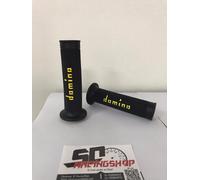 DOMINO COPPIA MANOPOLE UNIVERSALI RACING NERO-GIALLO GRIP BENELLI TRE