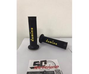 DOMINO COPPIA MANOPOLE UNIVERSALI RACING NERO GIALLO GRIP HONDA TRANSALP