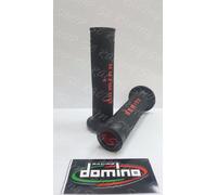 DOMINO COPPIA MANOPOLE UNIVERSALI RACING NERO-ROSSO GRIP PIAGGIO VESPA ZIP NRG