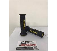 DOMINO COPPIA MANOPOLE UNIVERSALI RACING XM2 NERO-GIALLO GRIP APRILIA