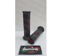 DOMINO COPPIA MANOPOLE UNIVERSALI RACING XM2 NERO ROSSO STRADALI MOTO SCOOTER