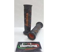 DOMINO COPPIA MANOPOLE UNIVERSALI XM2 NERO-ARANCIO GRIP CAGIVA