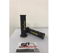DOMINO COPPIA MANOPOLE UNIVERSALI XM2 NERO-GIALLO GRIP SUZUKI