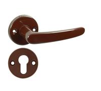 domino ECONOM R - Maniglia per porta, cilindro profilato, con rosetta rotonda, per porta della camera, dell'ufficio, della cantina e della porta interna, in acciaio e bronzo