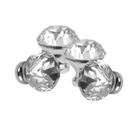 domino Elegante Crystal A Pomello per mobili 30mm in Cromo & Bianco | Pomelli in cristallo, Design robusto in vetro | Pomelli per mobili | Stile glamour | Perfetto per armadi e cassettiere | 4 pezzi