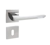 domino ELENA QR SLIM M6 - Maniglia per porta della camera, dell'ufficio, della cantina e della porta interna, in alluminio cromato