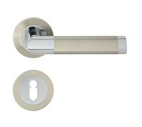 domino JARO-R ECO M6/M9 - Maniglia per porta da ufficio, cantina e porta interna, in alluminio cromato/nichel