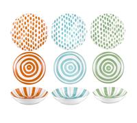 DOMINO Kaleido Servizio Tavola Piatti Set 18 Pezzi in Porcellana