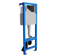 Domino Lavita elemento da parete per WC a sospensione, con placca di comando (RC), cromato, altezza flessibile 112-128 cm, design moderno per montaggio a parete in bagno