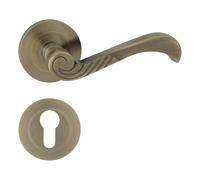 Domino Maniglia Casablanka della R M3 in Ottone per Porta, Finitura Alluminio e Bronzo, Cilindro a Profilo, Stile Elegante e Resistente, Accessorio di Alta Qualità per Porte Interne ed Esterne