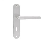 domino Maniglia per porta 72 manopole BB-Buntbart Set maniglia lunga per porta della camera, cantina e porta interna, a forma di L, in acciaio inox, argento, maniglia per porta SPECTRA INX