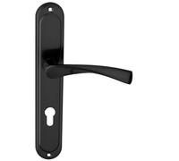 domino Maniglia per porta, 72 pezzi, cilindro profilato, set di maniglie per porta della camera, ufficio, cantina e porta interna, set di maniglie per porta in alluminio nero Romana Black