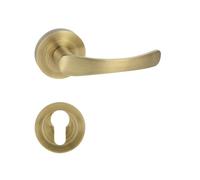 Domino Maniglia per Porta Modello Nova della Serie R M3 in Ottone con Cilindro a Profilo, Finitura in Alluminio e Bronzo, Design Elegante e Resistente per Porte Interne