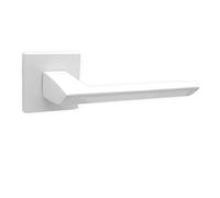 Domino Maniglia per porta senza rosetta di serratura, rosetta quadrata, maniglia per porta di camera da letto, ufficio, accessori per porte in alluminio bianco, guarnizione per porta ELENA QR SLIM